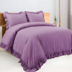 400 Thread Count Cotton Sateen Ruffle Duvet Cover Set