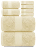 8-Piece Combed Cotton Towel Set (Beige)