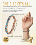 Pure Copper Turquoise Magnetic Bracelet – Adjustable