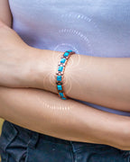 Pure Copper Turquoise Magnetic Bracelet – Adjustable