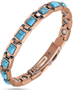 Pure Copper Turquoise Magnetic Bracelet – Adjustable