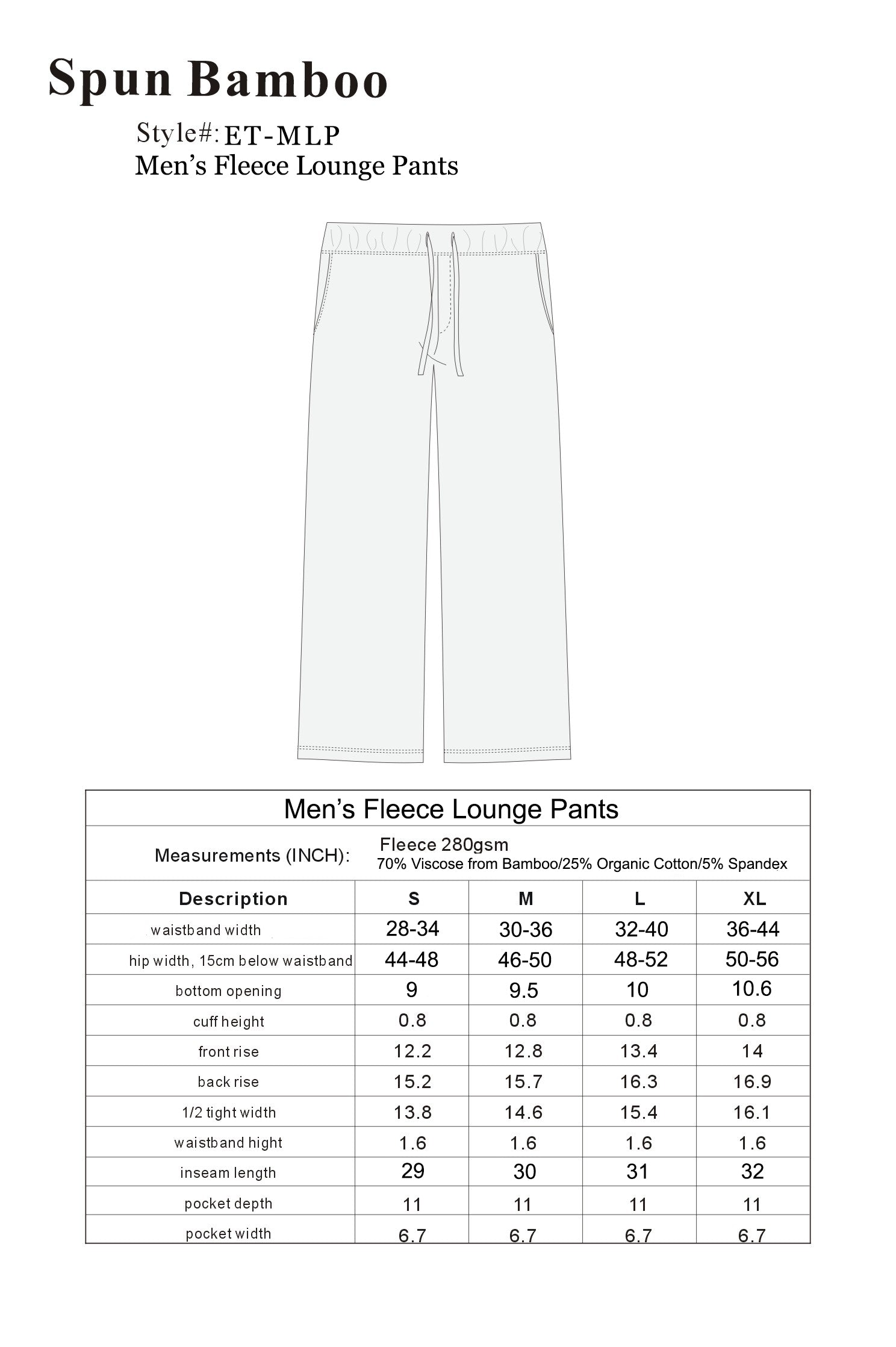 Men’s Bamboo Viscose Fleece Lounge Pants