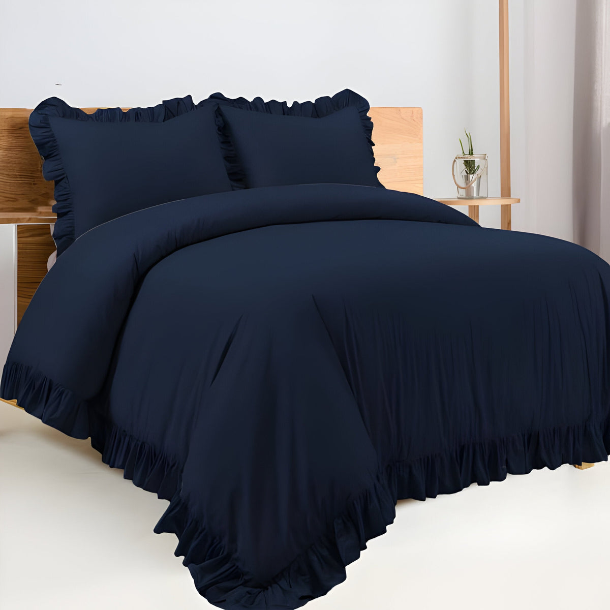 400 Thread Count Cotton Sateen Ruffle Duvet Cover Set