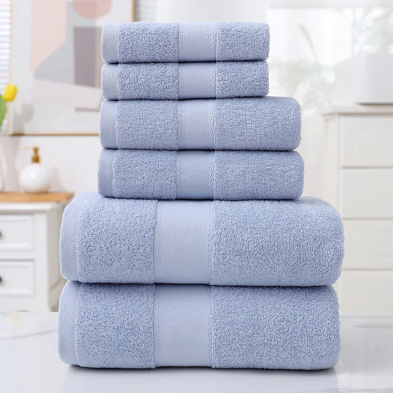 6-Piece Cotton Absorbent Bath Towel Set