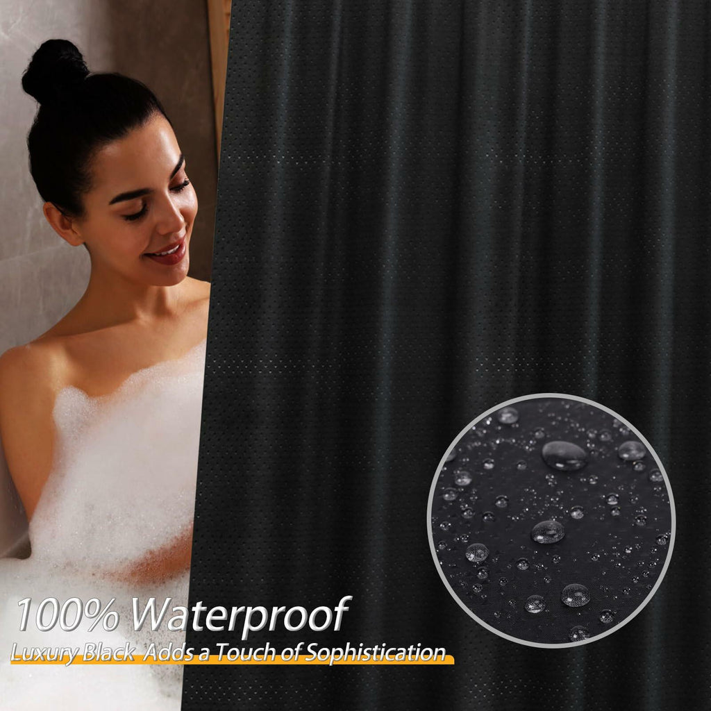 71" × 71" White Waterproof Shower Curtain Liner with Hooks