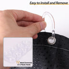 71" × 71" White Waterproof Shower Curtain Liner with Hooks