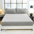 Full Size Fleece Fitted Sheet – HCORA (Light Grey, 16" Deep Pocket)