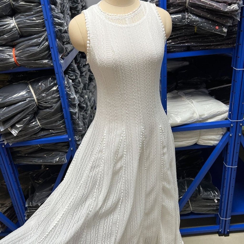 Pearl-Trim Lace Overlay Maxi Dress Set(MS464)