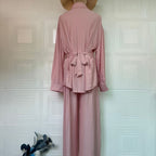Peplum Shirt & Wide-Leg Trousers Co-ord Set(MS481)