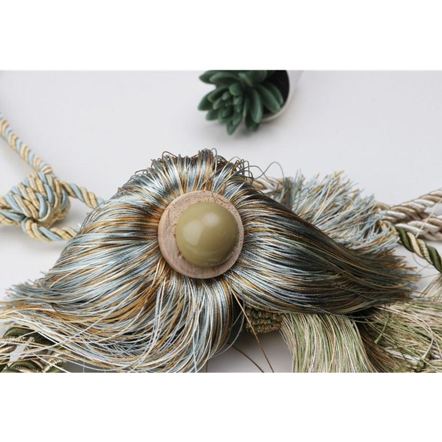 Handcrafted Braided Tassel Curtain Tiebacks – Color Options
