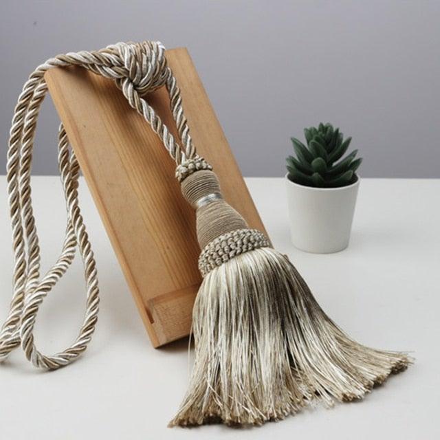 Handcrafted Braided Tassel Curtain Tiebacks – Color Options