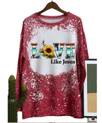 Women’s Printed Round-Neck Long-Sleeve Sweater