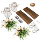 2-Piece Mason Jar Floral Wall Sconce Set with LED Fairy Lights