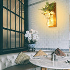 2-Piece Mason Jar Floral Wall Sconce Set with LED Fairy Lights
