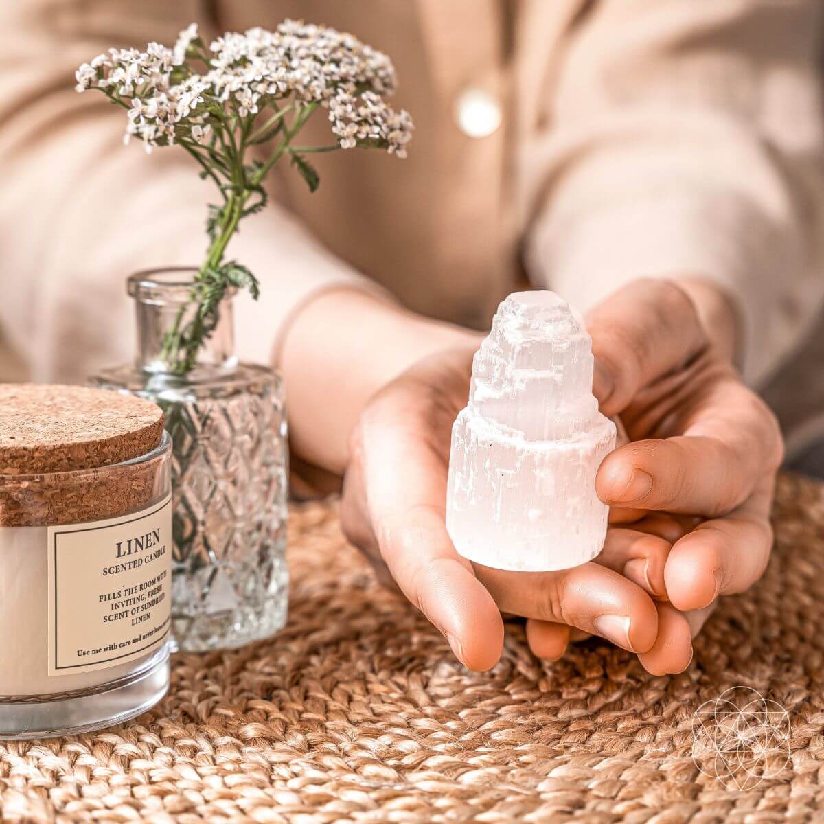 Selenite Cleansing Lamp – Natural Crystal Ambient Light