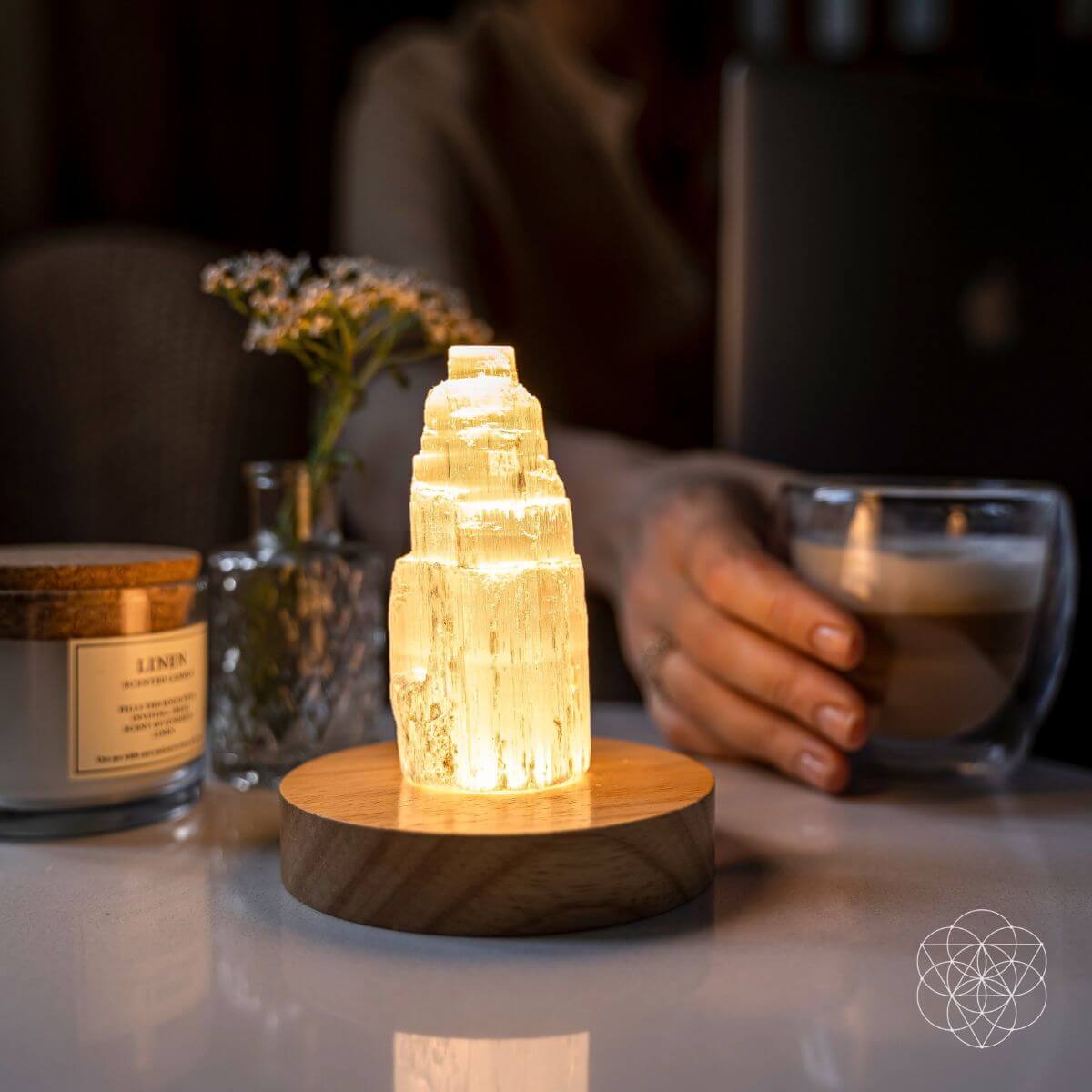 Selenite Cleansing Lamp – Natural Crystal Ambient Light
