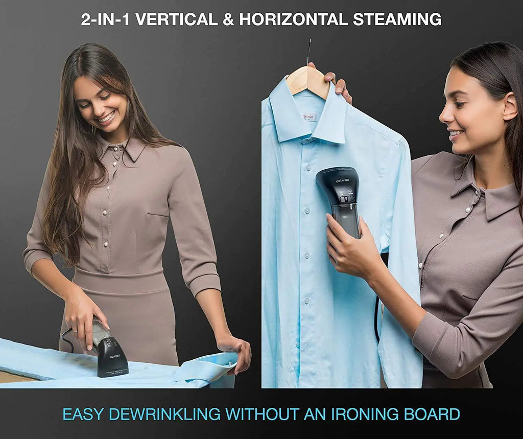 Handheld Portable Garment Steamer – Black Metal Steam Head