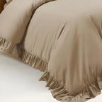 400 Thread Count Cotton Sateen Ruffle Duvet Cover Set