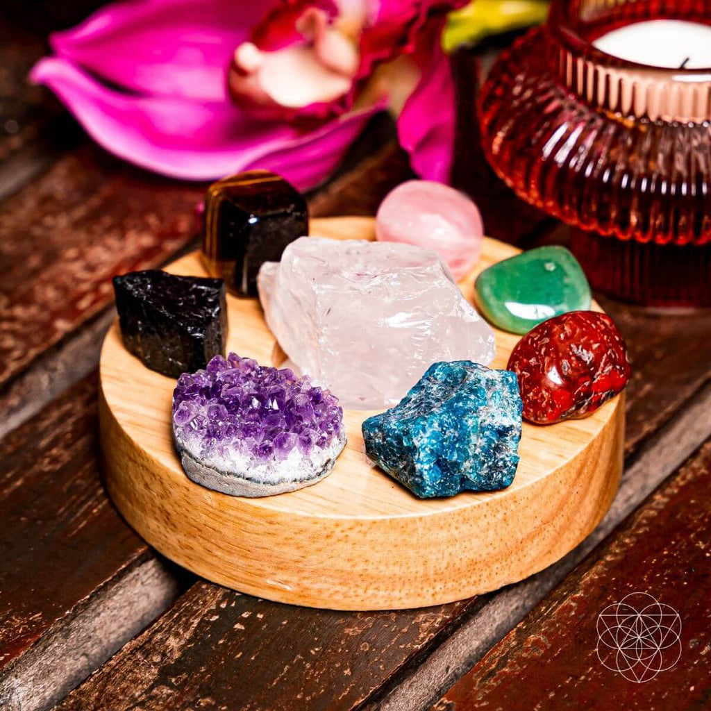 Natural Crystal Ambient Lamp – 8-Stone Display