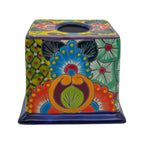 Talavera Ceramic Tissue Box Cover – Hand-Painted Colorful Design