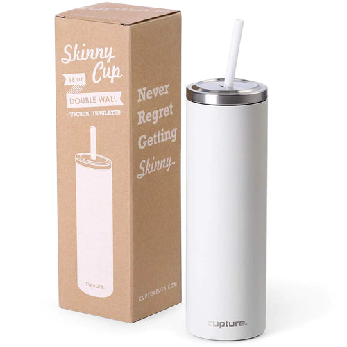 16 oz Stainless Steel Skinny Tumbler with Straw – Cupture