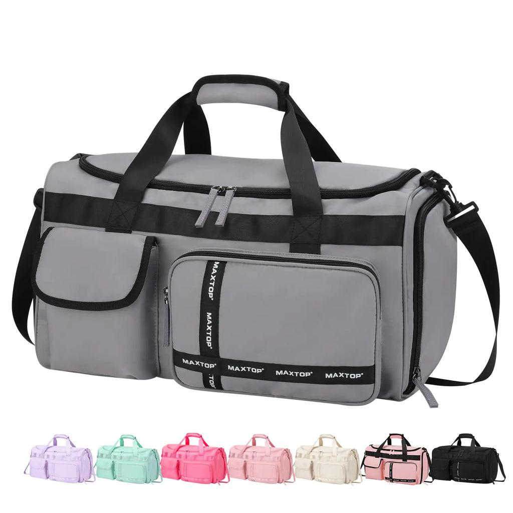 Travel Weekender Duffle Bag with Shoe Compartment & Wet/Dry Pocket – Maxtop