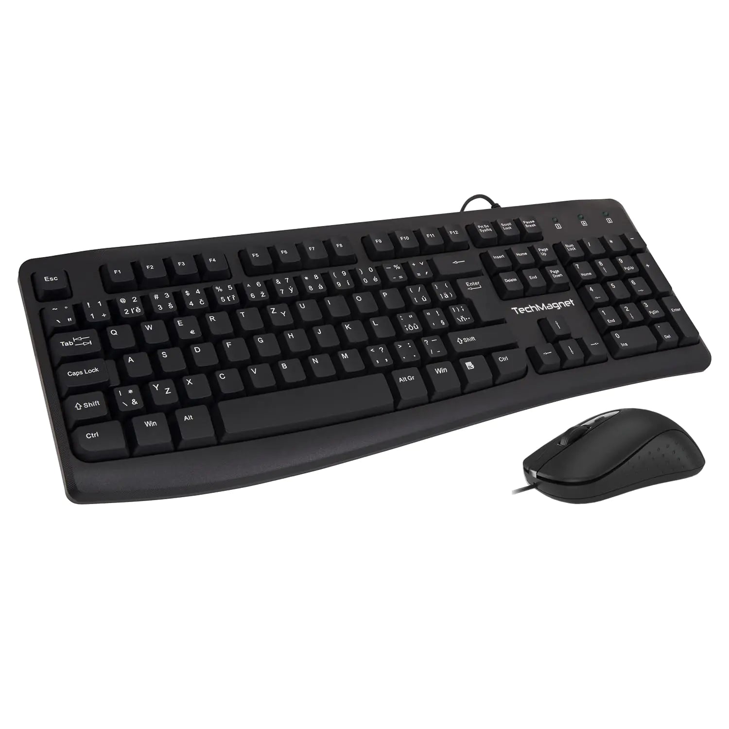 TechMagnet Wired Keyboard and Mouse Combo for Windows | Optical Wired Mouse | Full-Size Keyboard | USB Plug-and-Play | Compatible with PC and Laptop | Black (Renewed)…