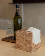 Wooden Tissue Box Cover – Natural Tiled Design