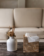 Wooden Tissue Box Cover – Natural Tiled Design