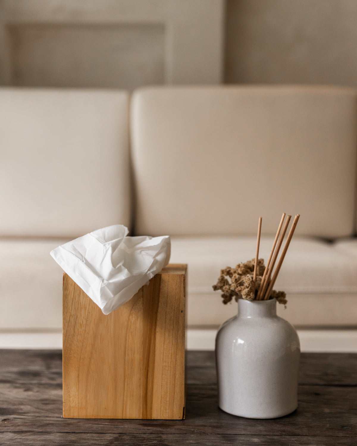Teak Wood Tissue Box Cover