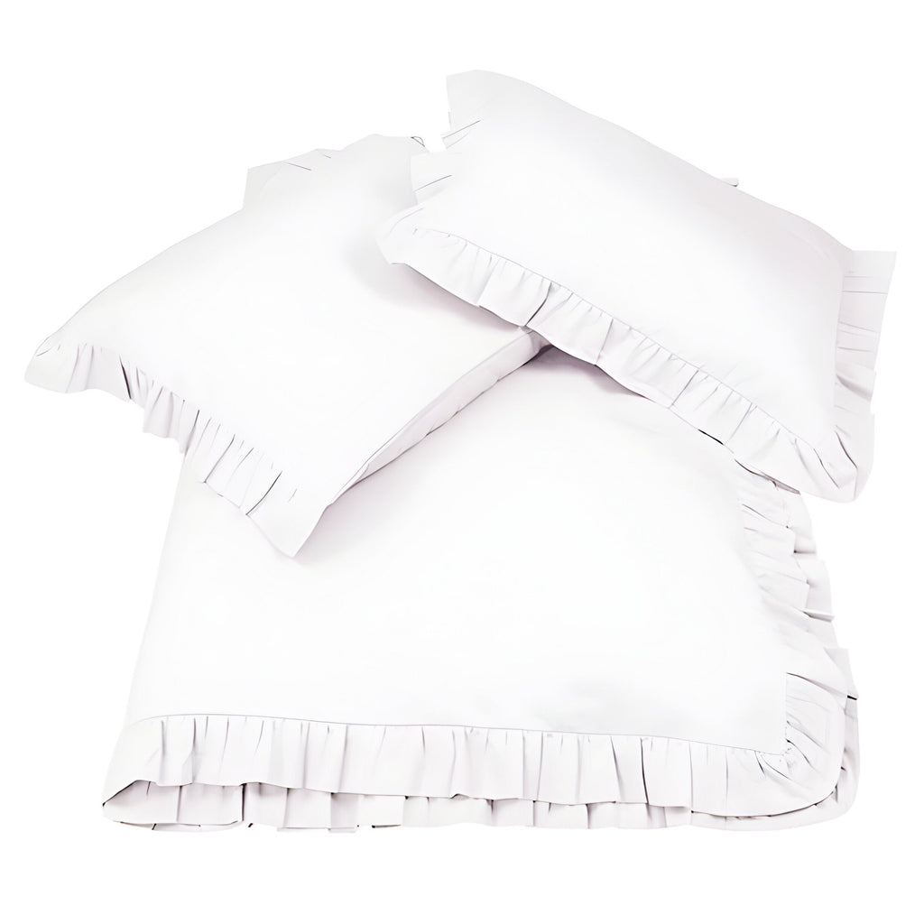 400 Thread Count Cotton Sateen Ruffle Duvet Cover Set
