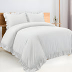 400 Thread Count Cotton Sateen Ruffle Duvet Cover Set