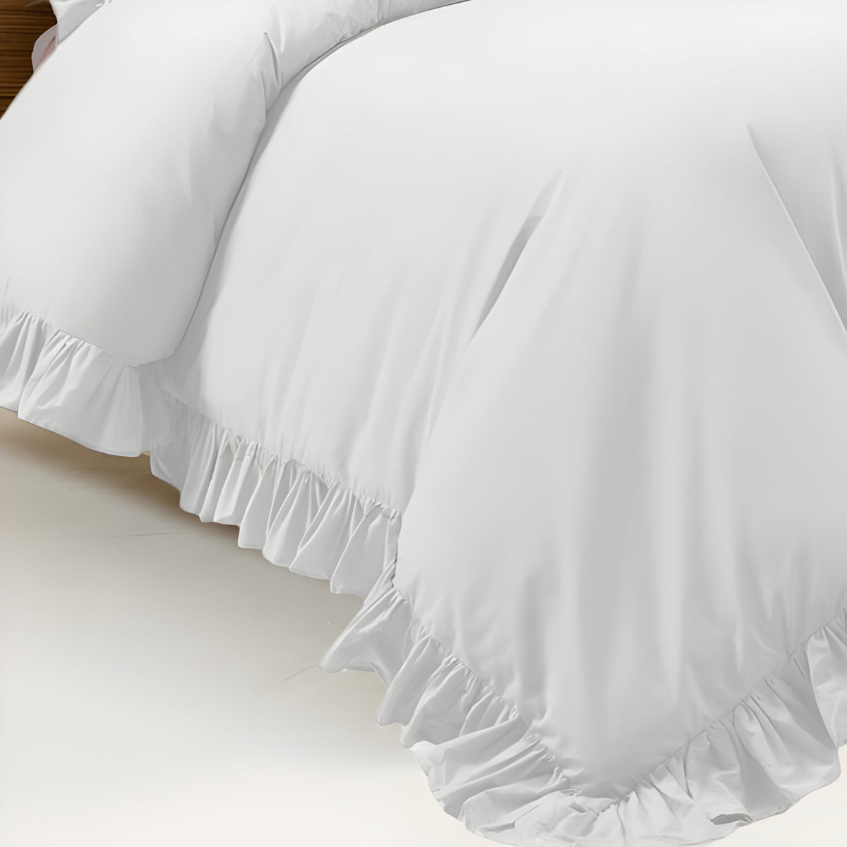 400 Thread Count Cotton Sateen Ruffle Duvet Cover Set
