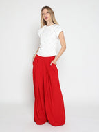 Wide Leg Solid Palazzo Flowy Pants