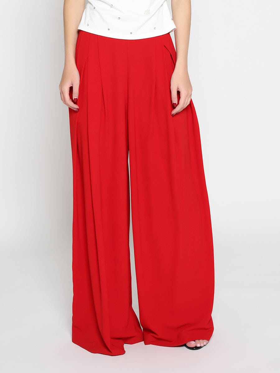 Wide Leg Solid Palazzo Flowy Pants
