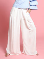 Wide Leg Solid Palazzo Flowy Pants