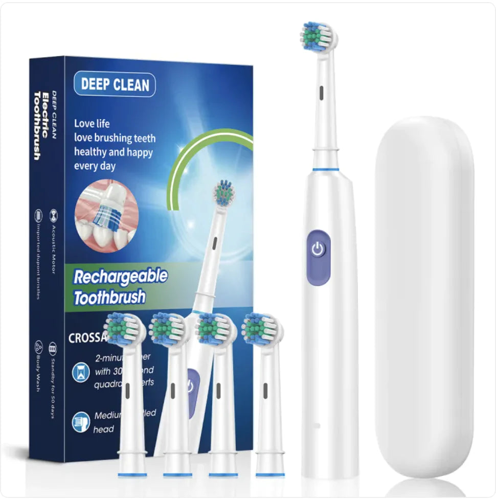 Rotating Round Head Electric Toothbrush (Rechargeable)