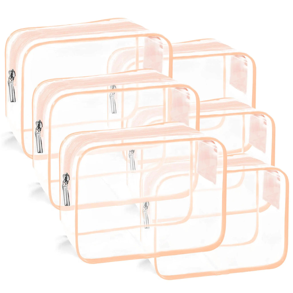 Clear TSA Toiletry Bag Set – Pink (6 Pack) Touyinger